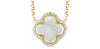 Yellow Gold Mother of Pearl, Diamond Pendant Necklace.
