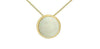 Yellow Gold Opal Circle Pendant Necklace.