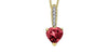 Yellow Gold Garnet, Diamond Heart Pendant Necklace.