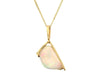 Yellow Gold Handmade Freeform Opal Drop Pendant Necklace.