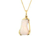 Yellow Gold Handmade Freeform Opal Drop Pendant Necklace.