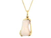 Yellow Gold Handmade Freeform Opal Drop Pendant Necklace.