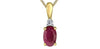 Yellow Gold Ruby, Diamond Drop Pendant Necklace.