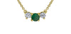 Yellow Gold Emerald, Canadian Diamond Pendant Necklace.