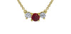 Yellow Gold Ruby, Canadian Diamond Pendant Necklace.