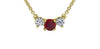 Yellow Gold Ruby, Canadian Diamond Pendant Necklace.