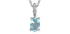 White Gold Aquamarine, Diamond Drop Pendant Necklace.