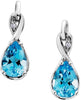 White Gold Blue Topaz, Diamond Stud Earrings