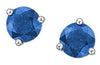 White Gold Blue Sapphire Stud Earrings.