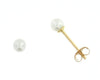 Yellow Gold Cultured FreshwaterPearl Stud Earrings. 3.0 - 3.5mm Pearls.