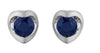 White Gold Blue Sapphire Stud Earrings.