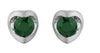 White Gold Emerald Stud Earrings.