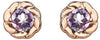 White Gold, Rose Gold Amethyst Stud Earrings.