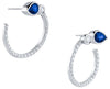White Gold Blue Sapphire, Diamond Earrings
