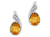 White Gold Citrine, Diamond Stud Earrings.