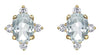 Yellow Gold White Topaz, Diamond Stud Earrings