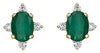 Yellow Gold Emerald, Diamond Stud Earrings