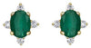 Yellow Gold Emerald, Diamond Stud Earrings