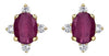 Yellow Gold Ruby, Diamond Stud Earrings