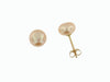 Yellow Gold Cultured Freshwater Pink Pearl Stud Earrings.6.0 - 6.5mm Pearls.