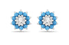 White Gold Turquoise, Diamond Stud Earrings