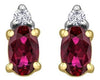 Yellow Gold Ruby, Diamond Earrings