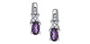 White Gold Amethyst, Diamond Drop Earrings