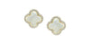 Yellow Gold Mother of Pearl, Diamond Stud Earrings