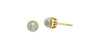 Yellow Gold Pearl Stud Earrings.