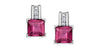 White Gold Pink Topaz, With Natural Earth Mined Accent Diamonds Drop Earrings