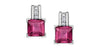White Gold Pink Topaz, With Natural Earth Mined Accent Diamonds Drop Earrings