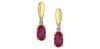 Yellow Gold Ruby Drop Earrings