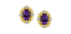 Yellow Gold Amethyst, Canadian Diamond Stud Earrings