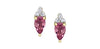 Yellow Gold Pink Tourmaline, Diamond Stud Earrings