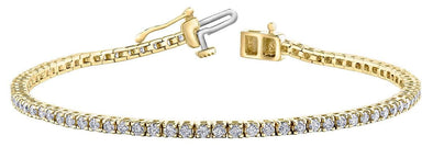 Yellow Gold Diamond Tennis Bracelet.