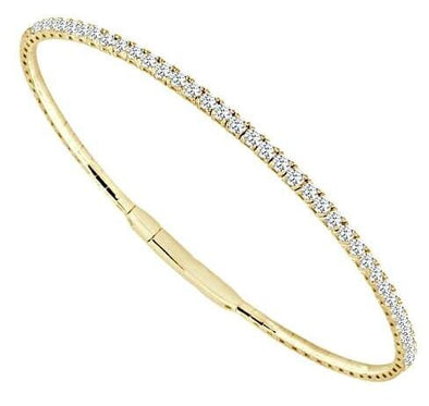 Yellow Gold Diamond Bangle Bracelet.