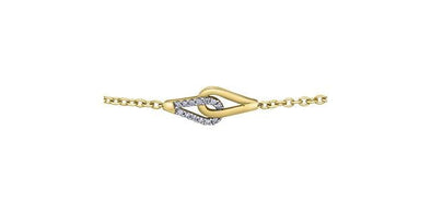 Yellow Gold Diamond Cable Link Bracelet.