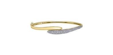 Yellow Gold Diamond Bangle Bracelet.