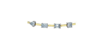 Yellow Gold, White Gold Lab-Grown Diamond Tennis Bracelet.