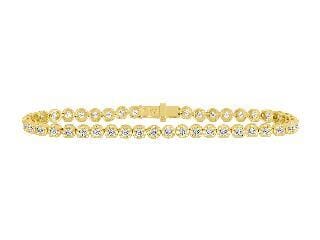 Yellow Gold Lab-Grown Diamond Tennis Bracelet.