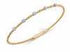 Yellow Gold Diamond Flexible Bangle Bracelet.