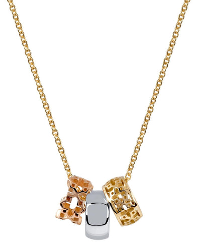 Yellow Gold, Rose Gold and Sterling Silver Accent Necklace