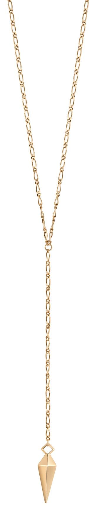 Yellow Gold Lariat Necklace.