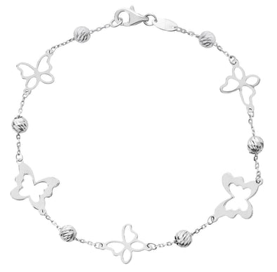 White Gold "Butterfly" Anklet