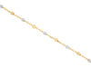 Two Tone 7.5" Fancy Ball, Cable Chain Bracelet Standard Clasp