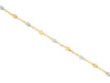 Two Tone 7.5" Fancy Ball, Cable Chain Bracelet Standard Clasp