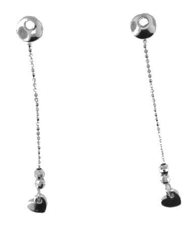 White Gold Stud, Drop Earring