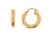 Yellow Gold Hoop Earring -Swirl