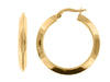 Yellow Gold Hoop Earring -Knife Edge