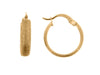 Yellow Gold Hoop Earring -Textured